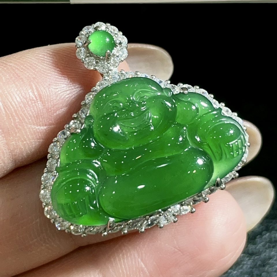 天然翡翠-A貨翡翠彌勒佛墜飾