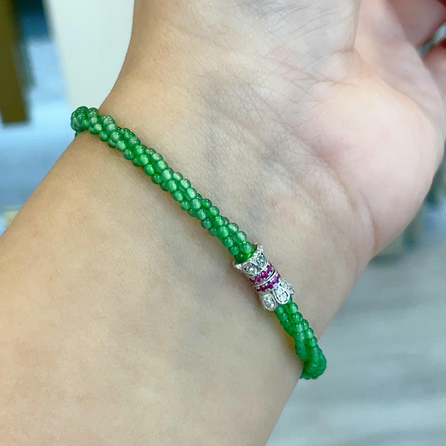 天然翡翠-A貨翡翠纏綿婉轉珠串