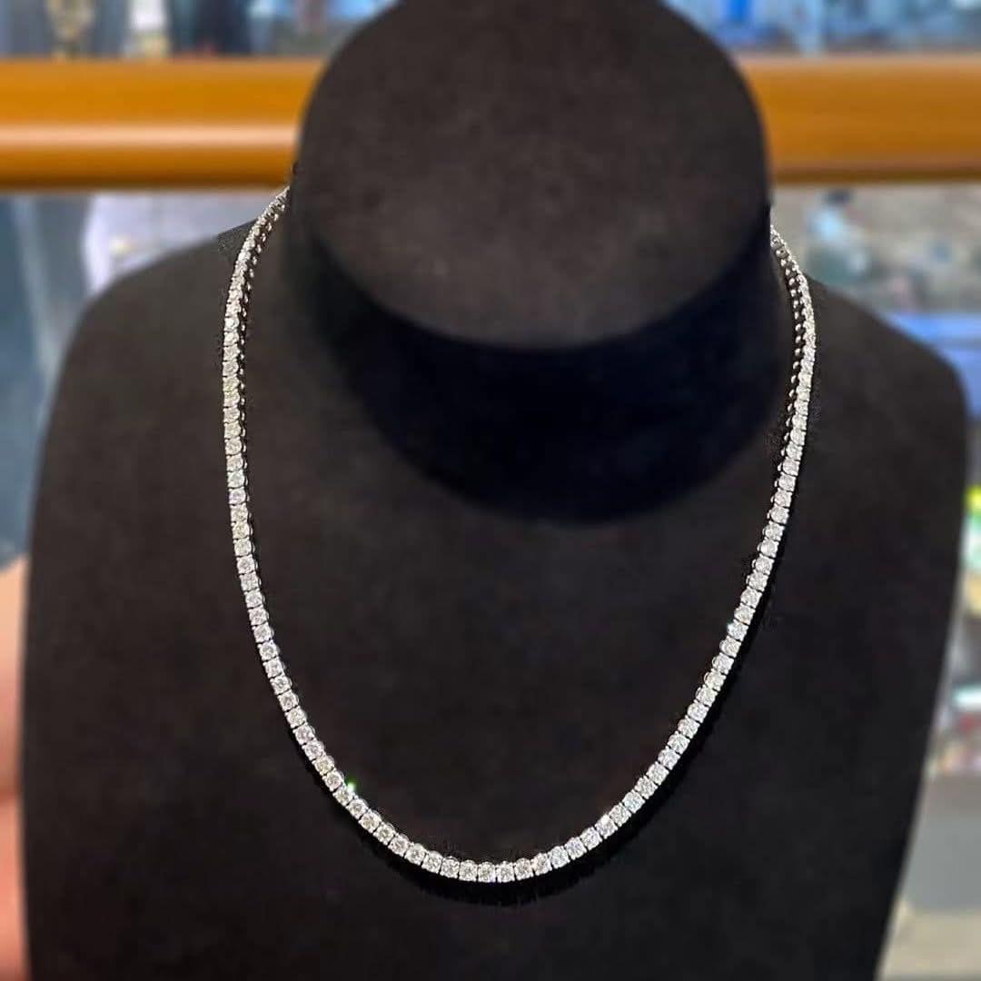 18K天然鑽石-12克拉滿鑽四爪項鍊