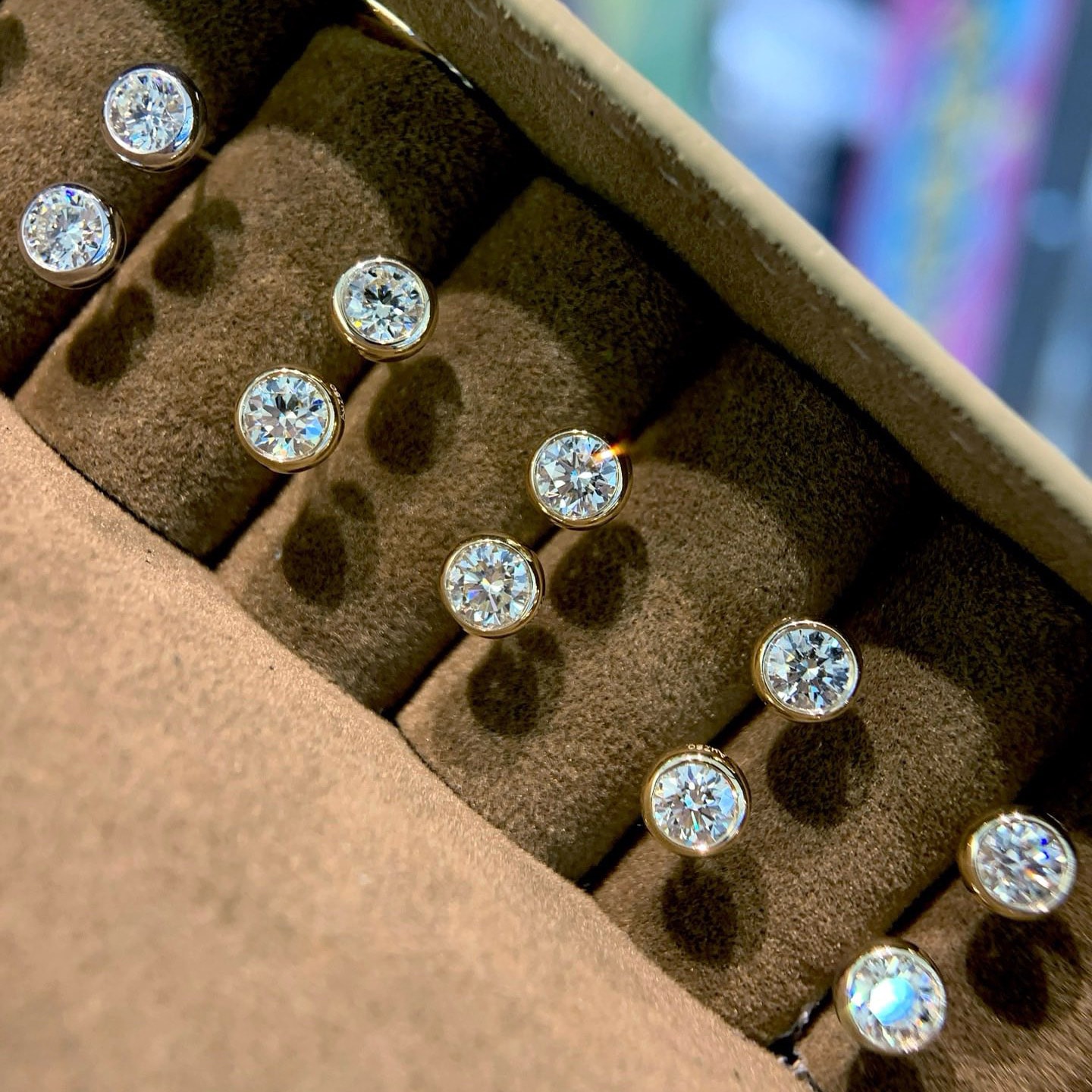 18K天然鑽石-極閃泡泡耳環