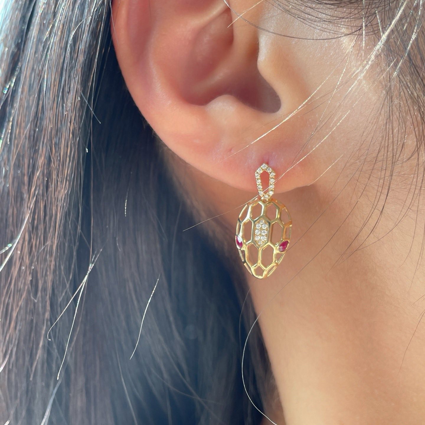 18K天然鑽石-精品靈蛇耳環/墜飾 - 第12張圖 18K天然鑽石-精品靈蛇耳環/墜飾