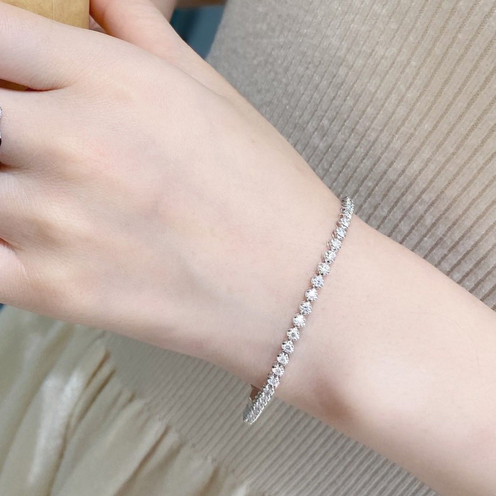 PT950天然鑽石-氣質閃耀手鍊