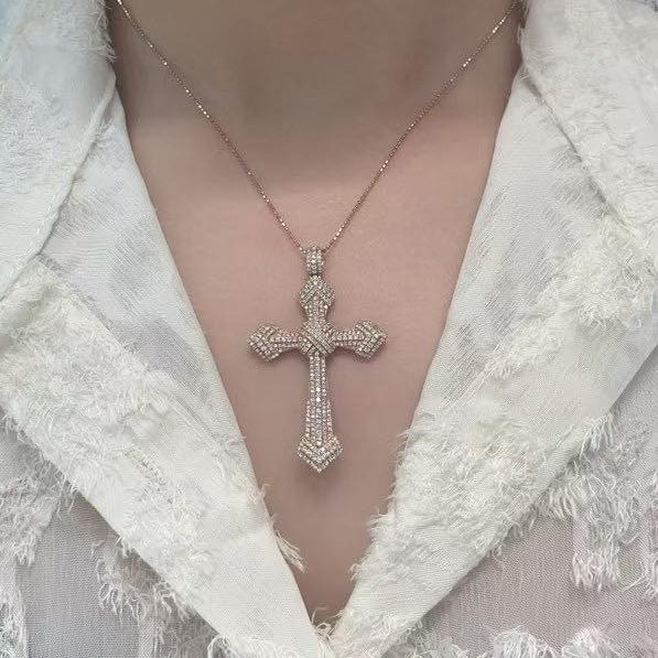 18K天然鑽石-霸氣十字架墜飾