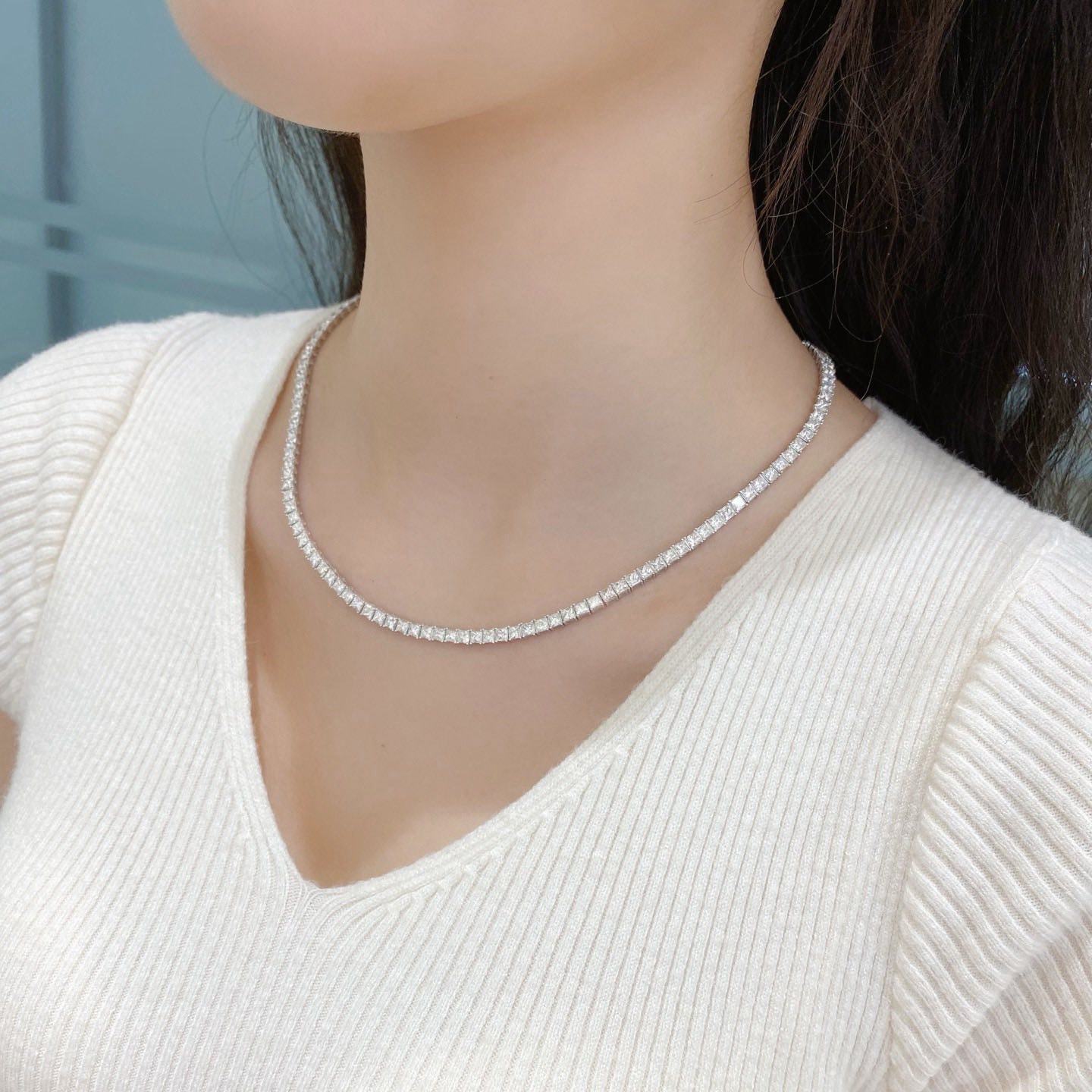 18K天然鑽石-經典四爪15.1克拉項鍊