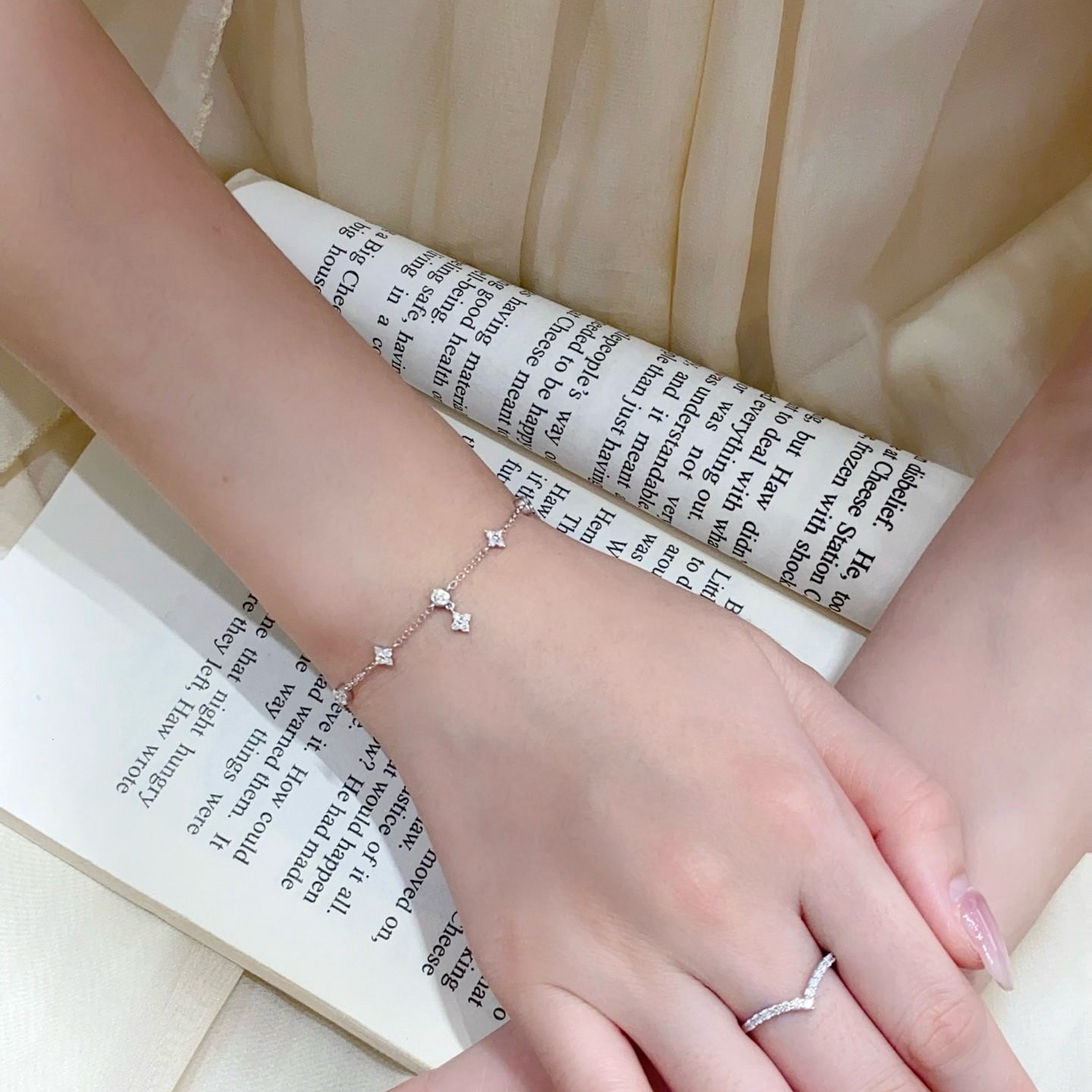 18K天然鑽石-細緻公主手鍊