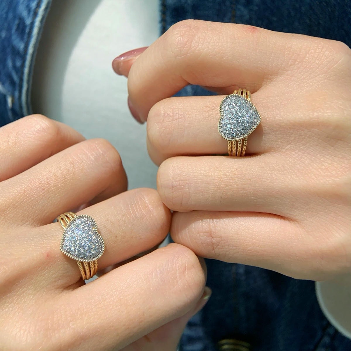 18K天然鑽石-閃亮愛心戒指