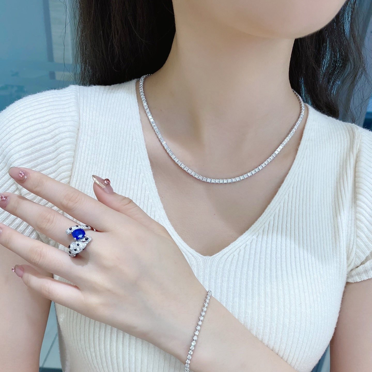 18K天然鑽石-經典四爪15.1克拉項鍊