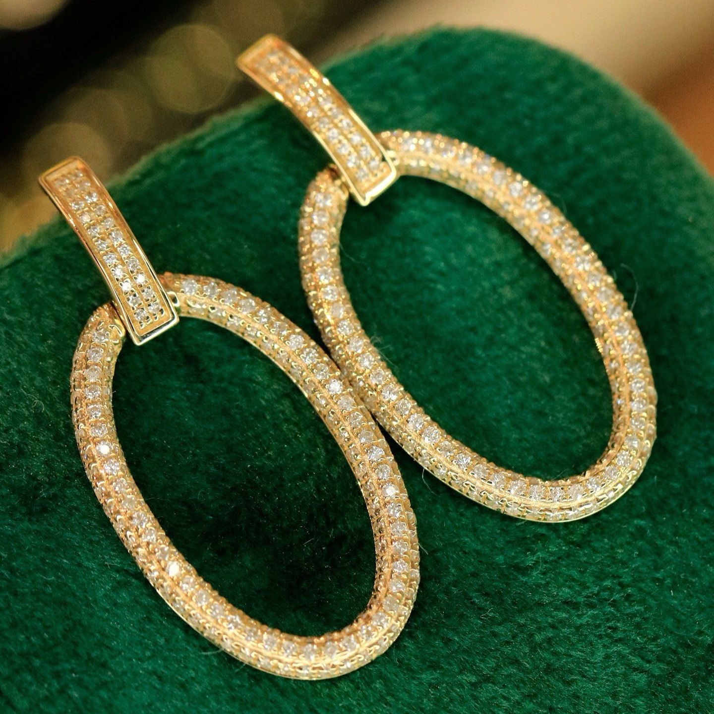 18K天然鑽石-大圈圈名媛耳環