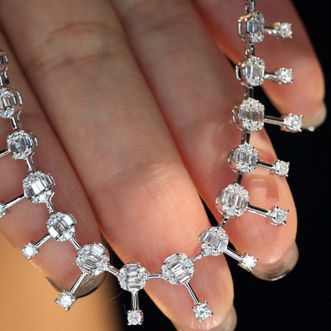 18K天然鑽石-滿天星貴族風範項鍊 - 第2張圖 18K天然鑽石-滿天星貴族風範項鍊