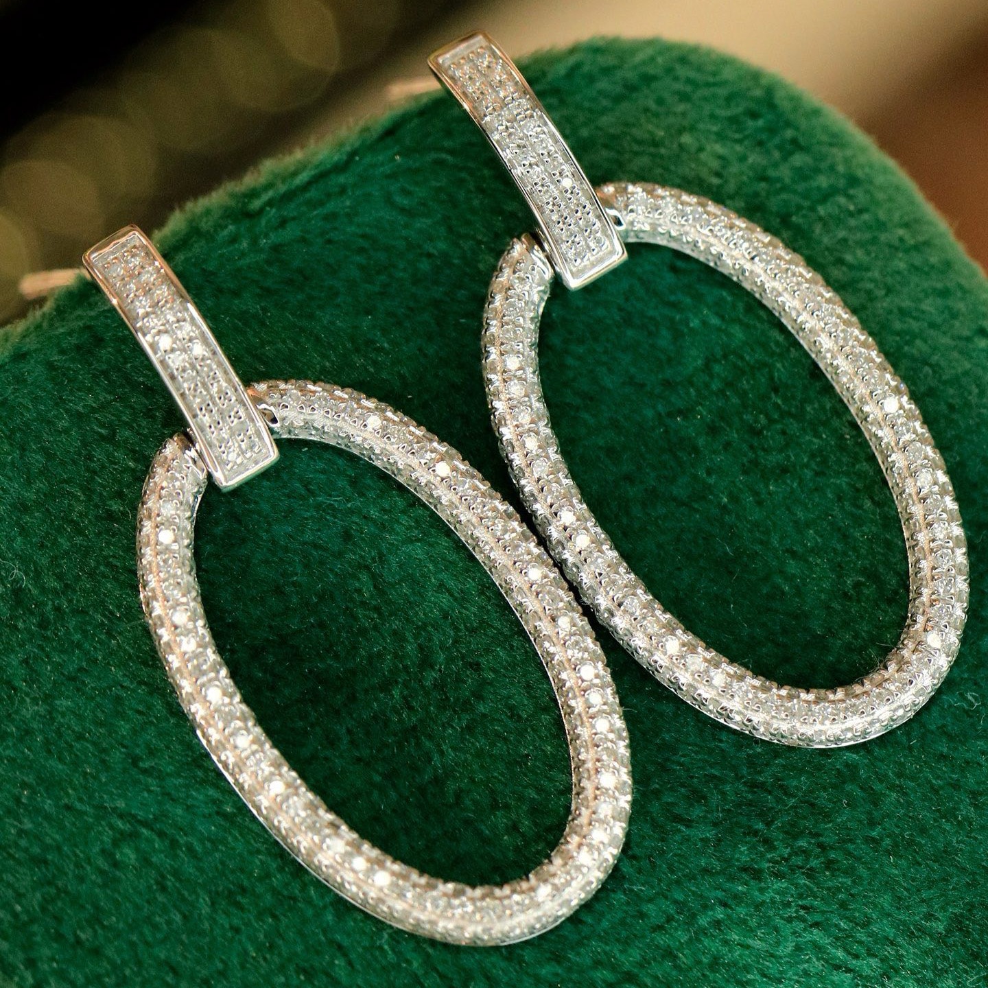 18K天然鑽石-大圈圈名媛耳環