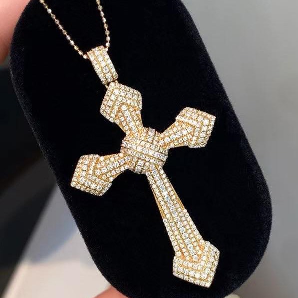 18K天然鑽石-霸氣十字架墜飾
