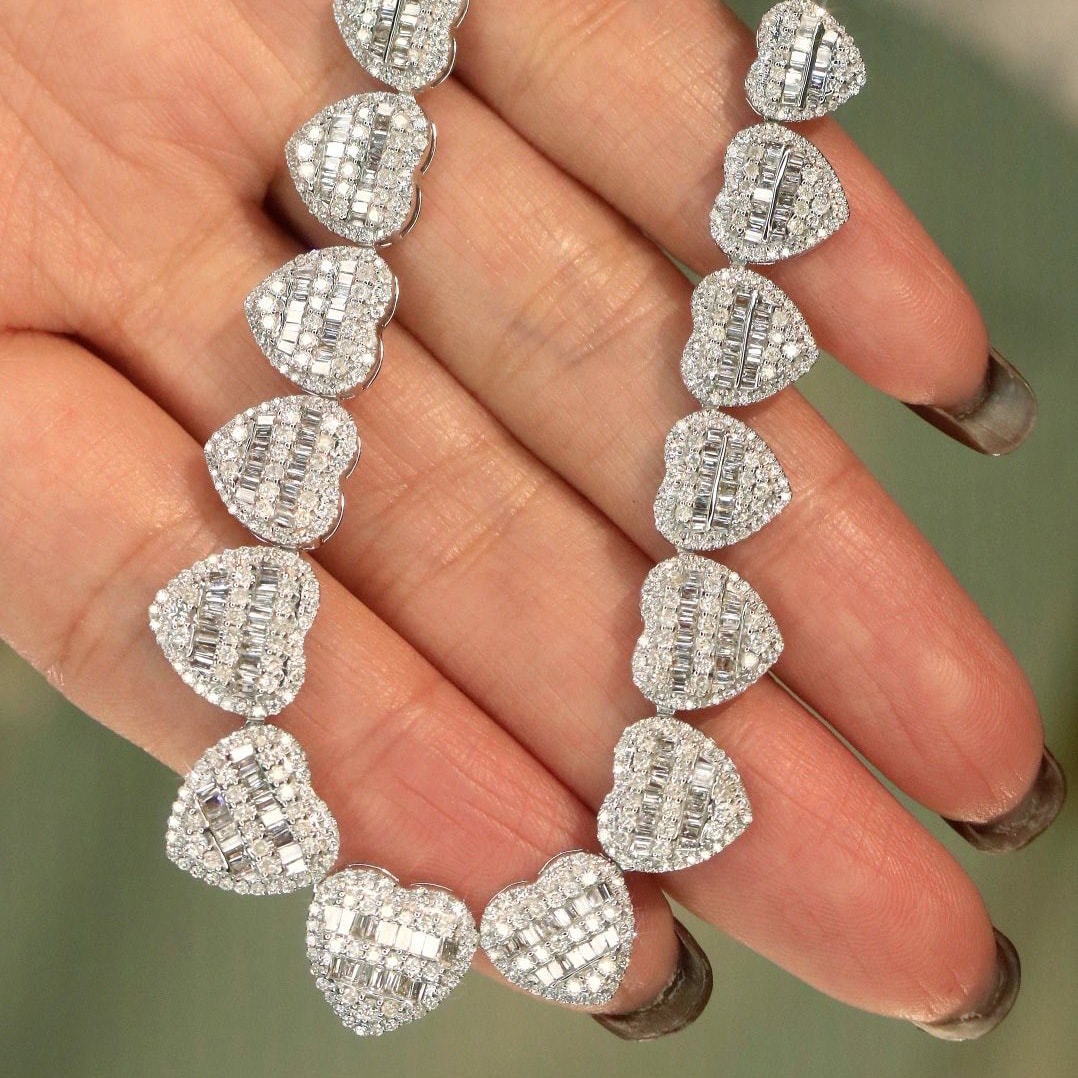 18K天然鑽石-豪華愛心項鍊