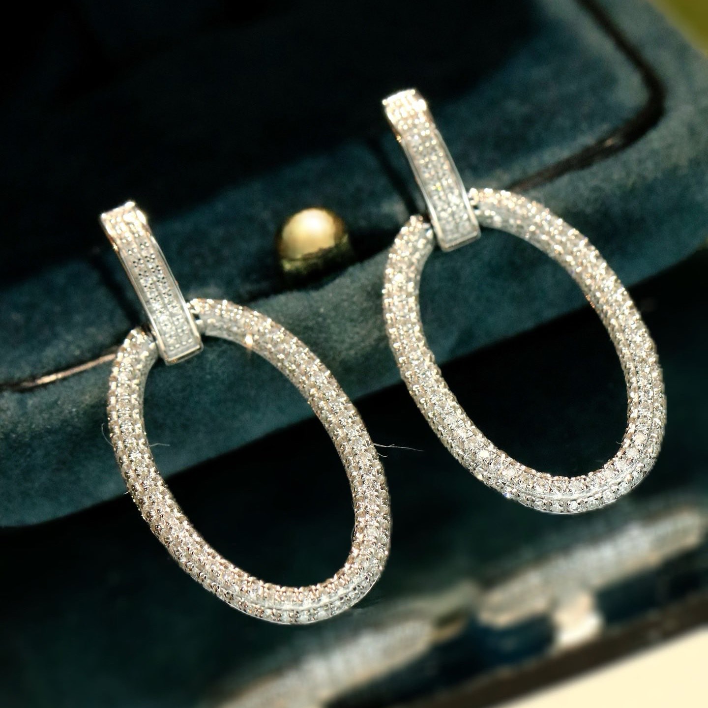 18K天然鑽石-大圈圈名媛耳環