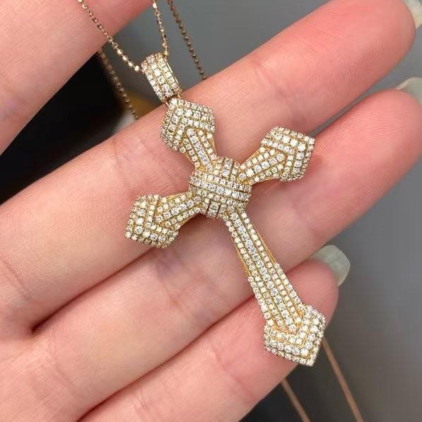 18K天然鑽石-霸氣十字架墜飾