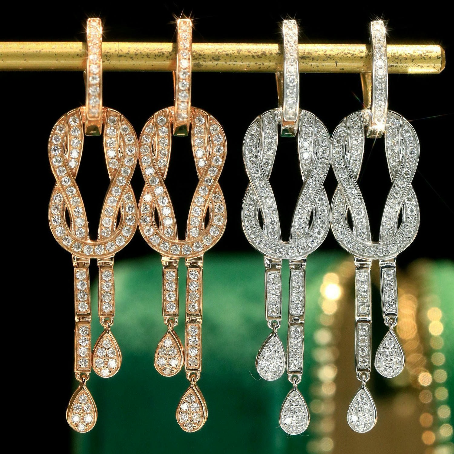 18K天然鑽石-綁結名媛多用款耳環