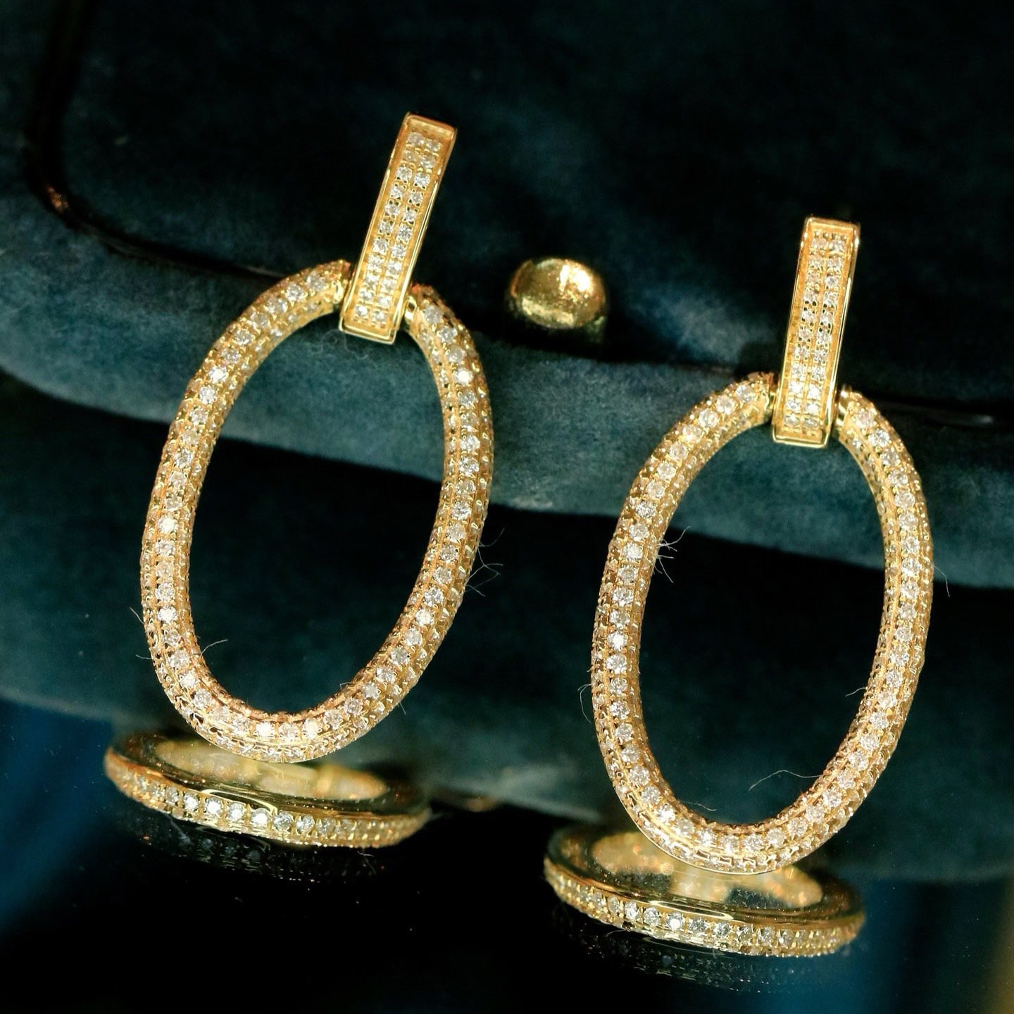 18K天然鑽石-大圈圈名媛耳環