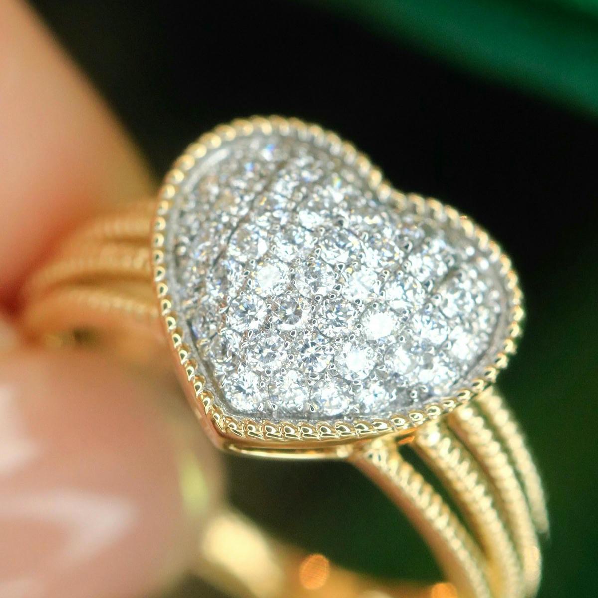 18K天然鑽石-閃亮愛心戒指