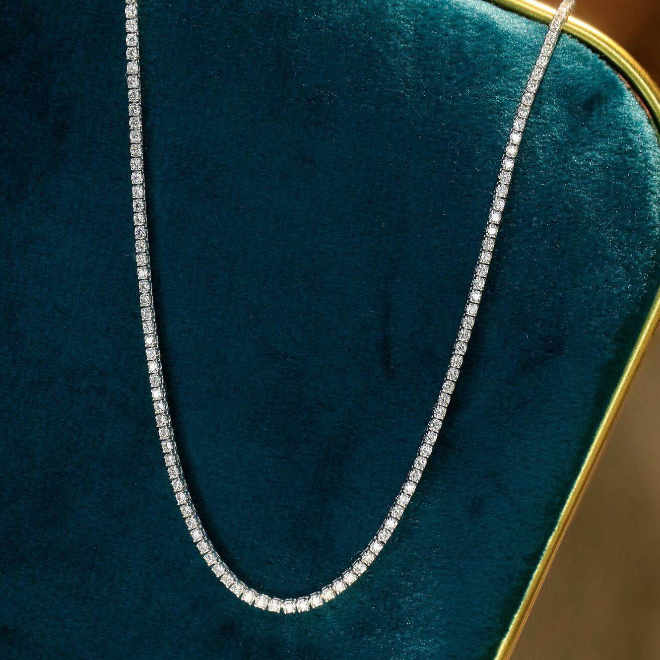 18K天然鑽石-3克拉滿鑽四爪項鍊