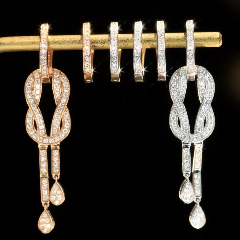 18K天然鑽石-綁結名媛多用款耳環