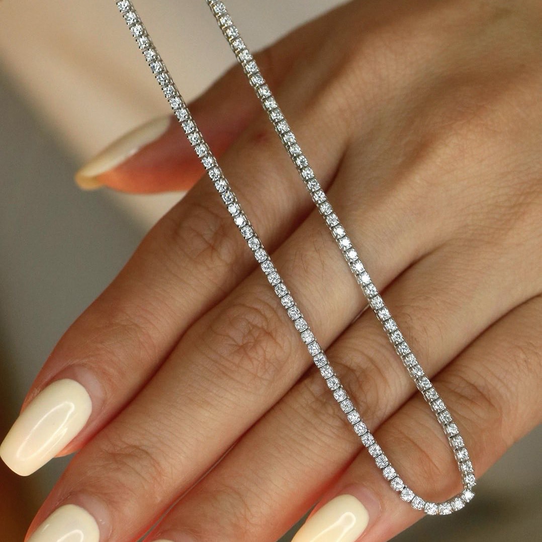 18K天然鑽石-3克拉滿鑽四爪項鍊