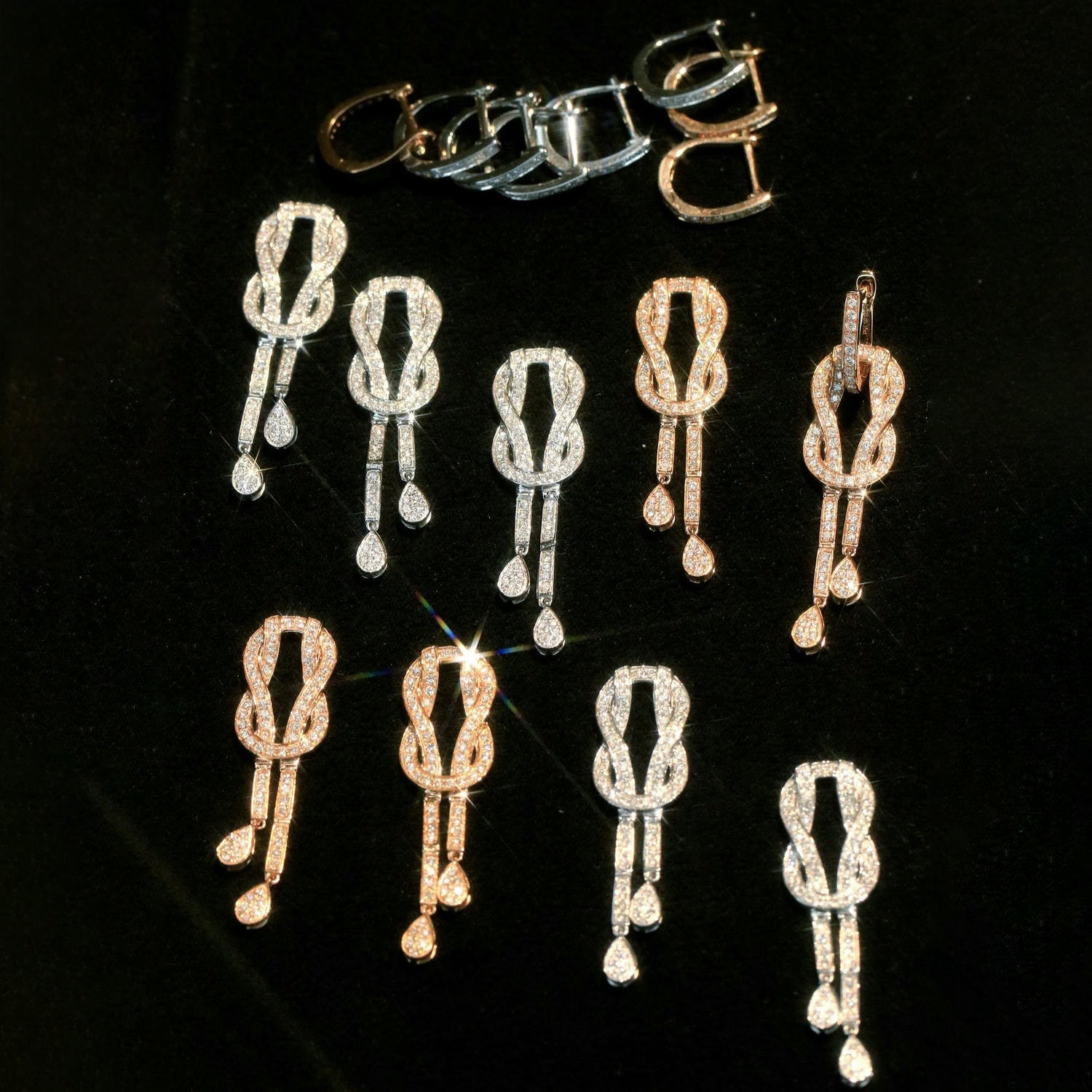 18K天然鑽石-綁結名媛多用款耳環