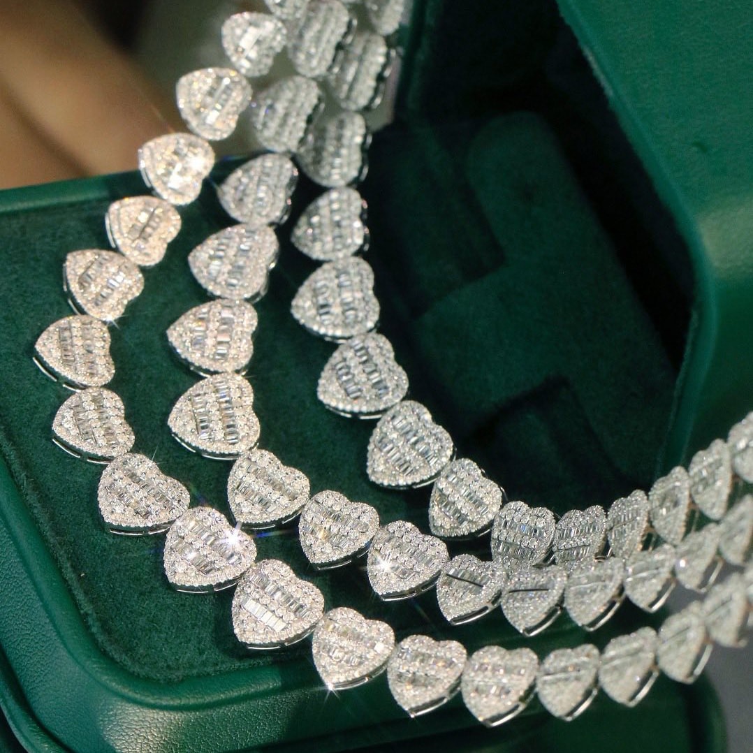 18K天然鑽石-豪華愛心項鍊