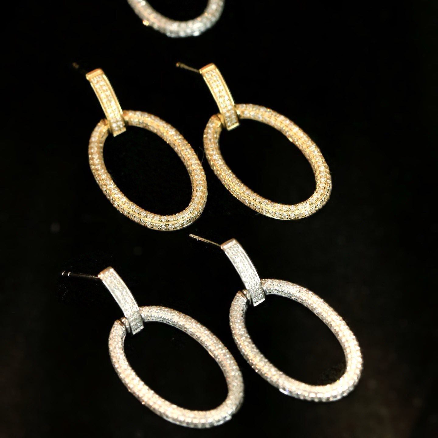 18K天然鑽石-大圈圈名媛耳環