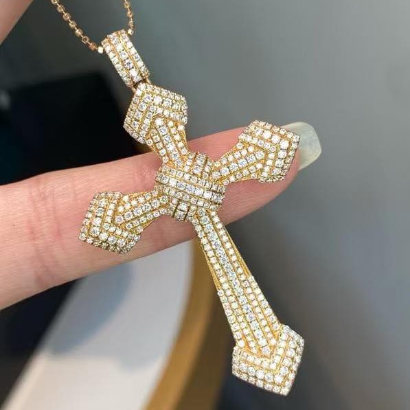 18K天然鑽石-霸氣十字架墜飾