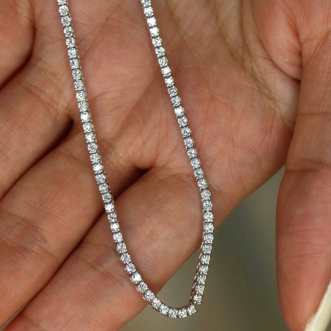 18K天然鑽石-3克拉滿鑽四爪項鍊