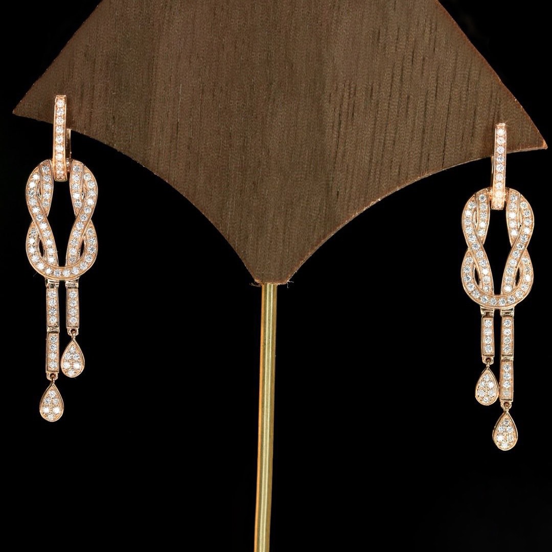 18K天然鑽石-綁結名媛多用款耳環