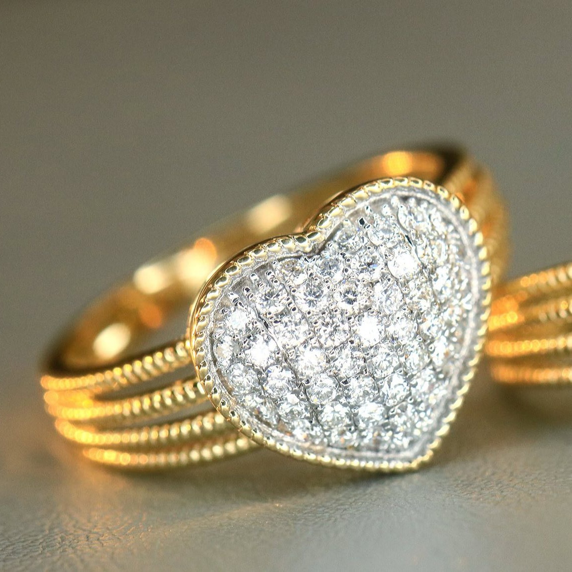 18K天然鑽石-閃亮愛心戒指