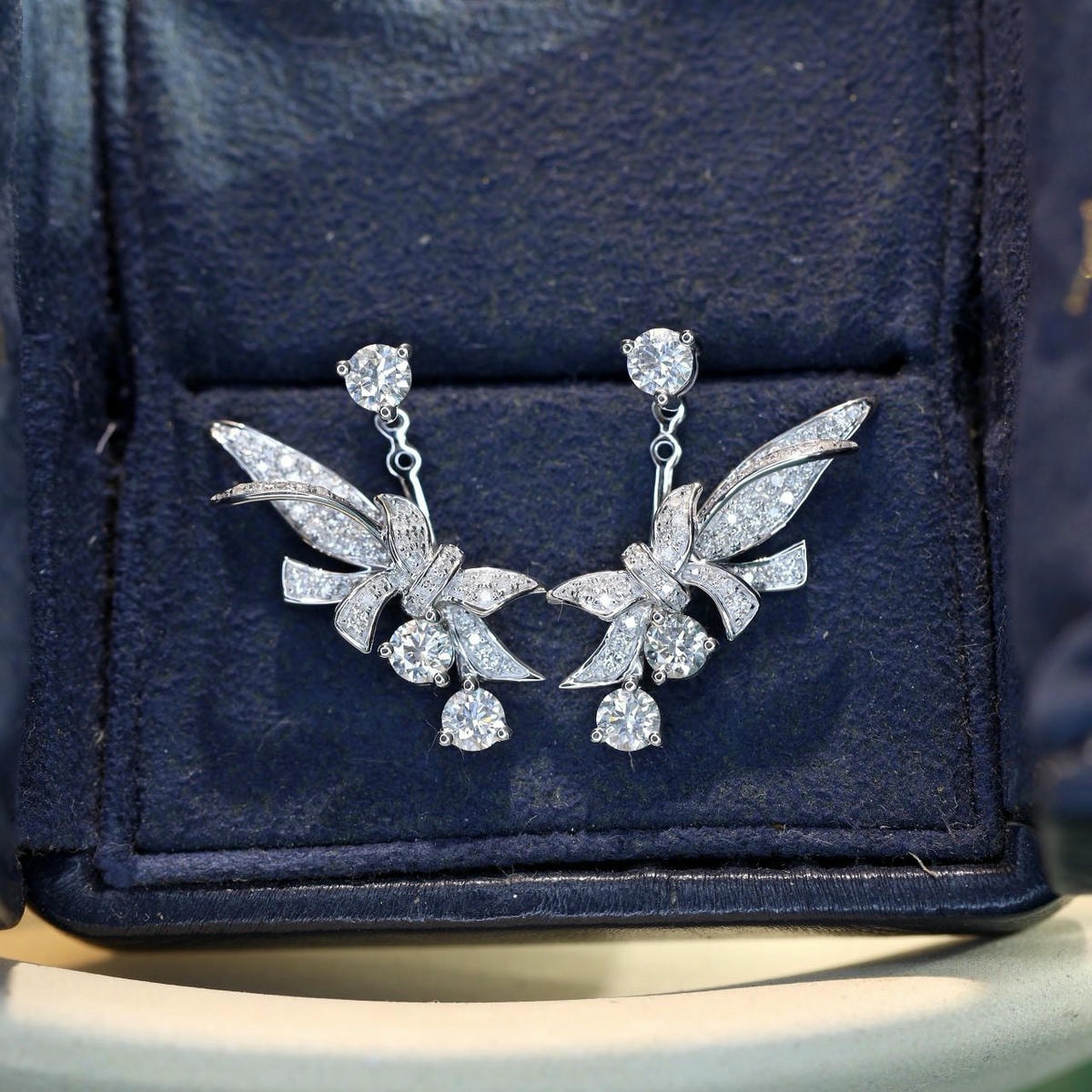 18K天然鑽石-月桂葉千金兩用耳環 - 第6張圖 18K天然鑽石-月桂葉千金兩用耳環