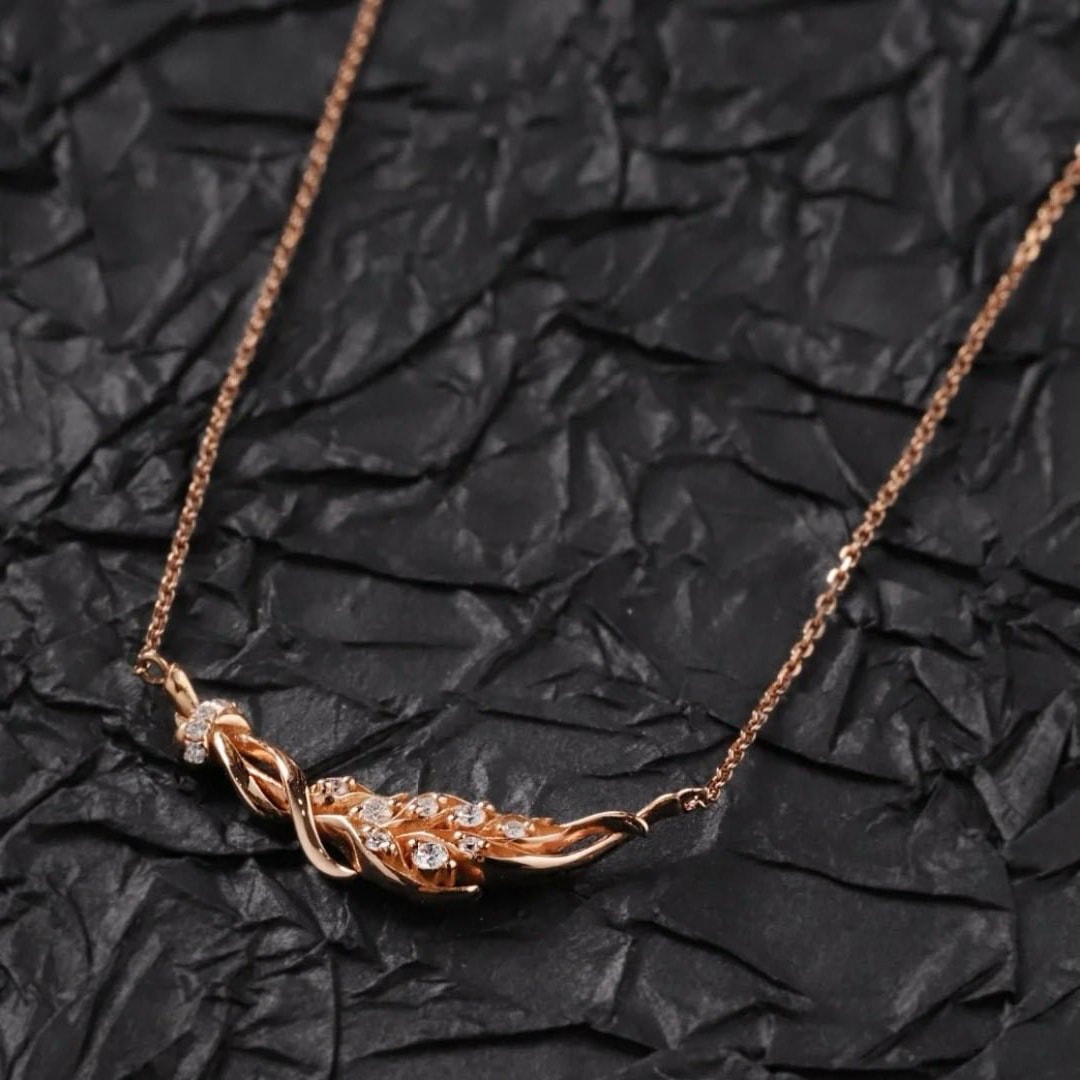 18K天然鑽石-收穫滿滿麥穗項鍊