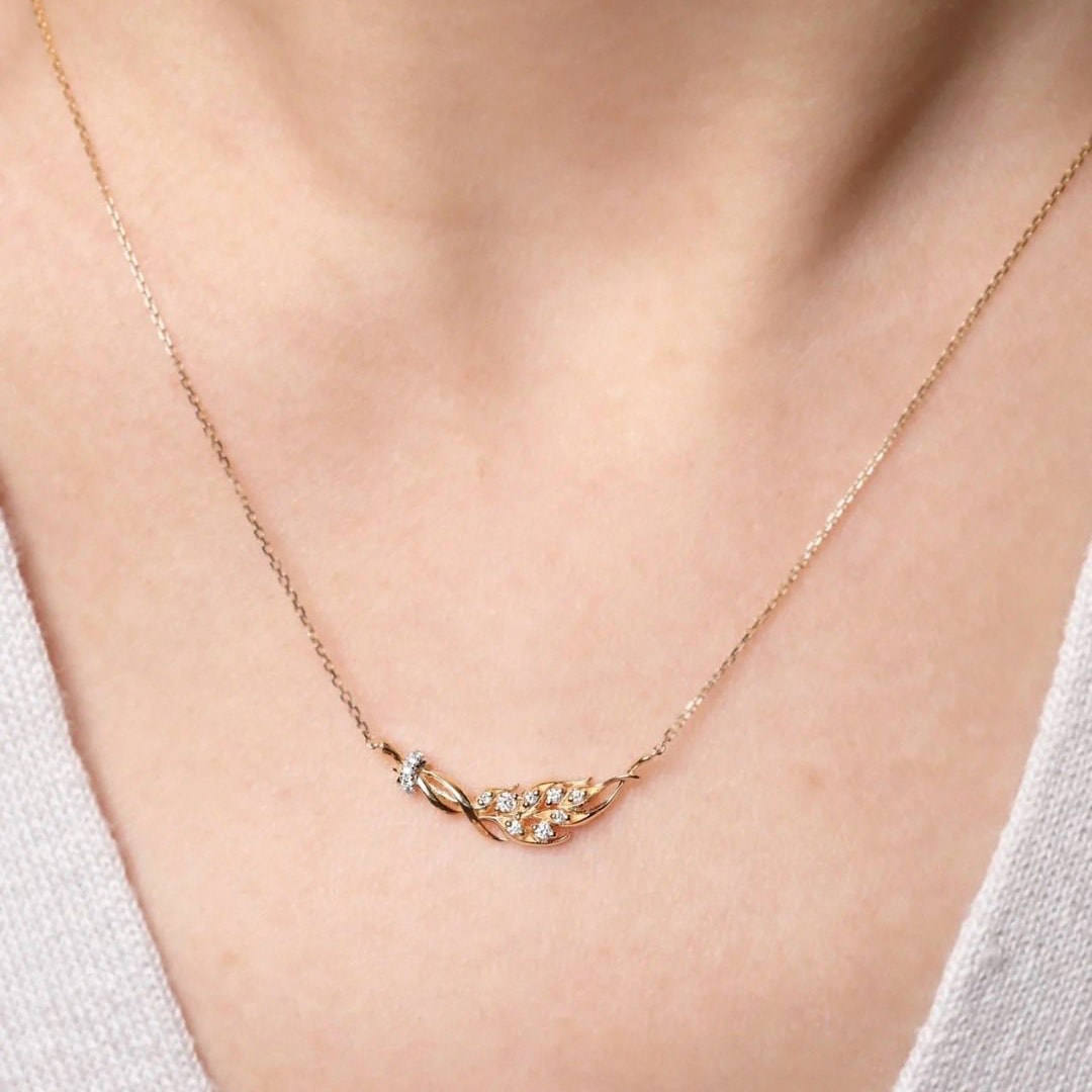 18K天然鑽石-收穫滿滿麥穗項鍊