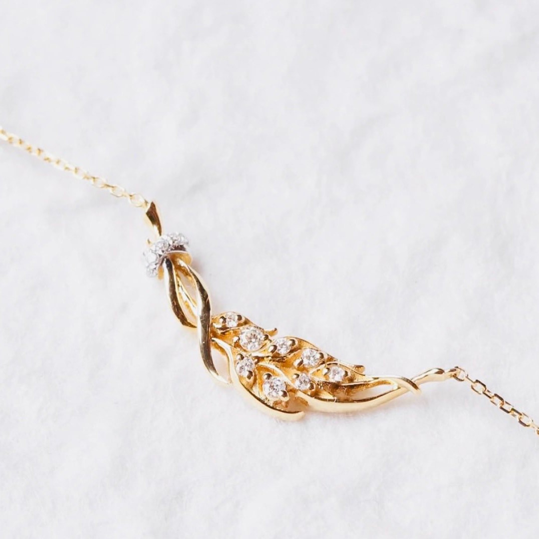 18K天然鑽石-收穫滿滿麥穗項鍊