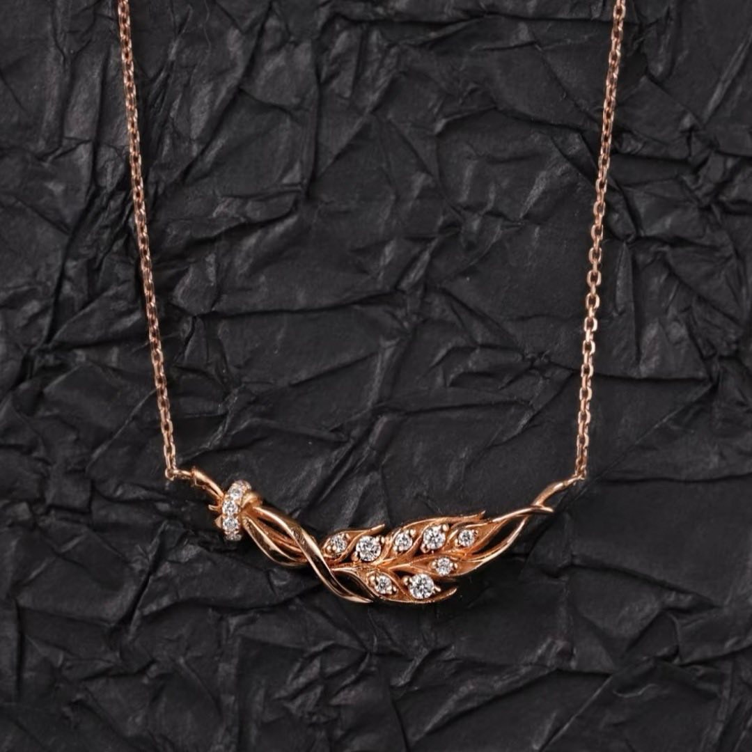 18K天然鑽石-收穫滿滿麥穗項鍊