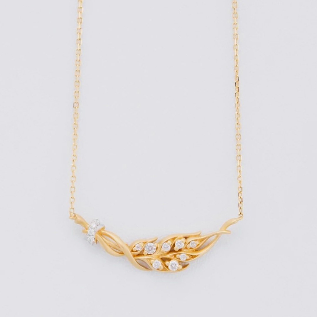 18K天然鑽石-收穫滿滿麥穗項鍊