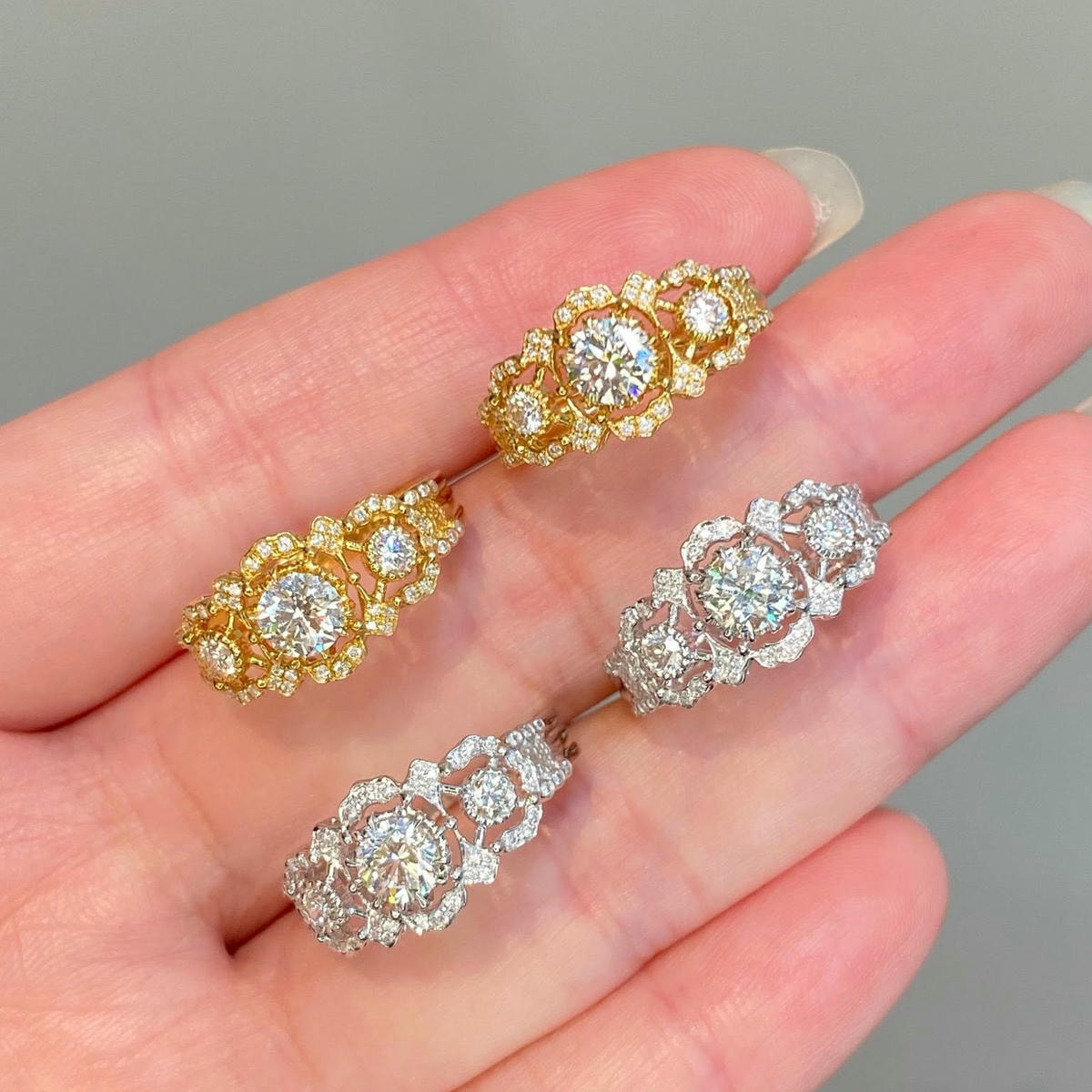 18K天然鑽石-布契拉提三生石戒指