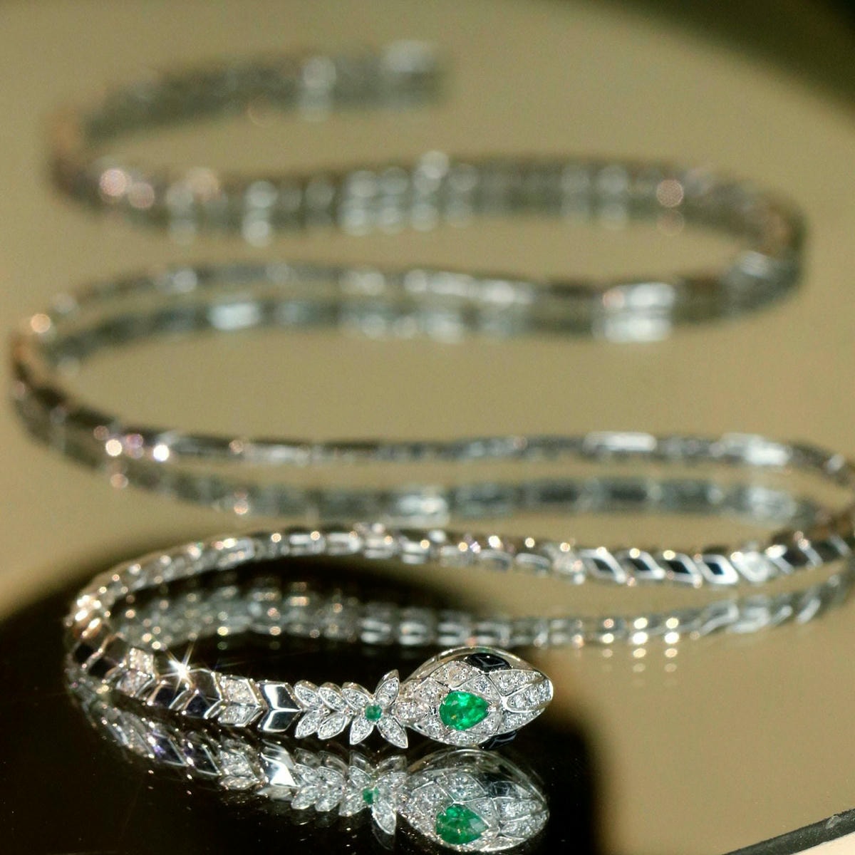 18K天然鑽石-時髦靈蛇項鍊