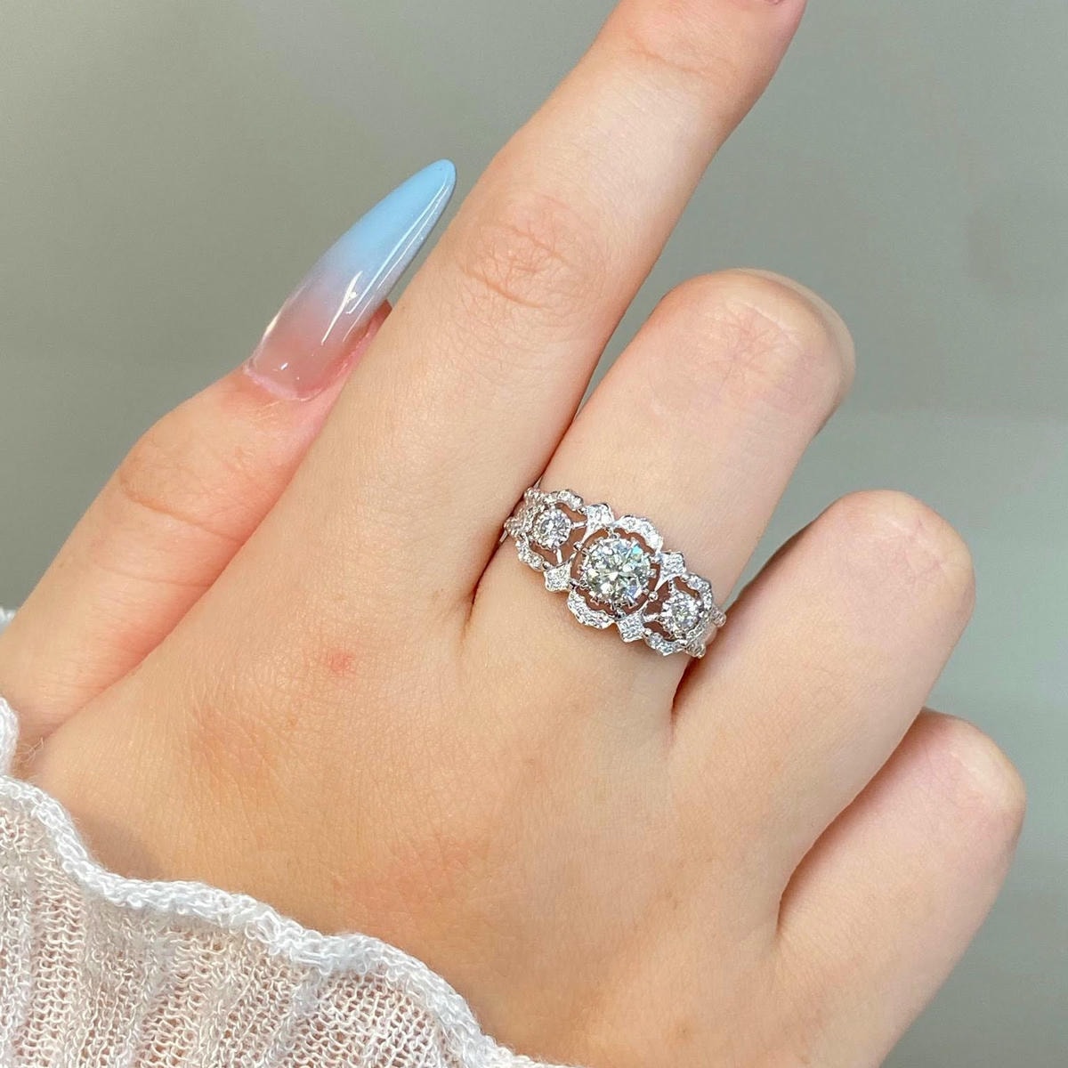 18K天然鑽石-布契拉提三生石戒指