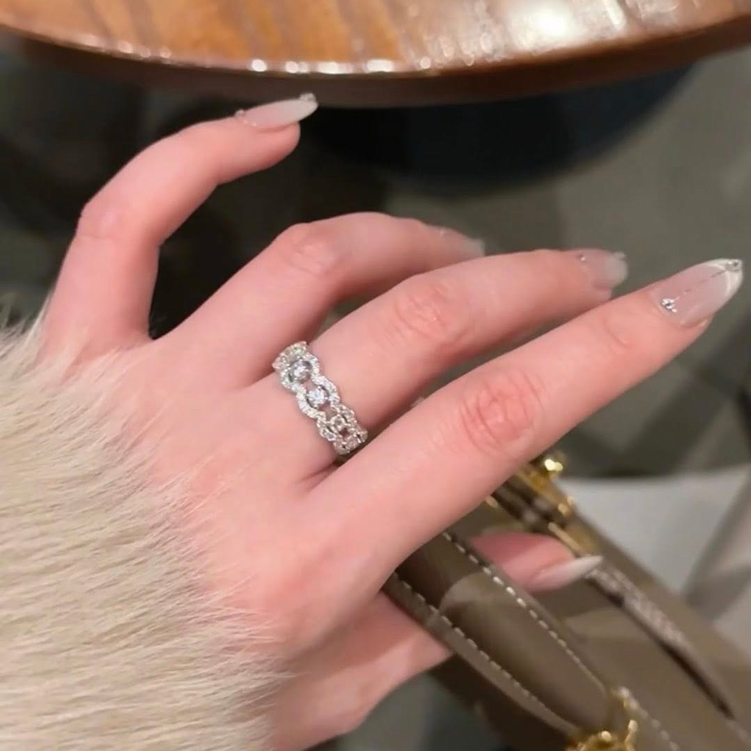 18K天然鑽石-優雅蕾絲戒指