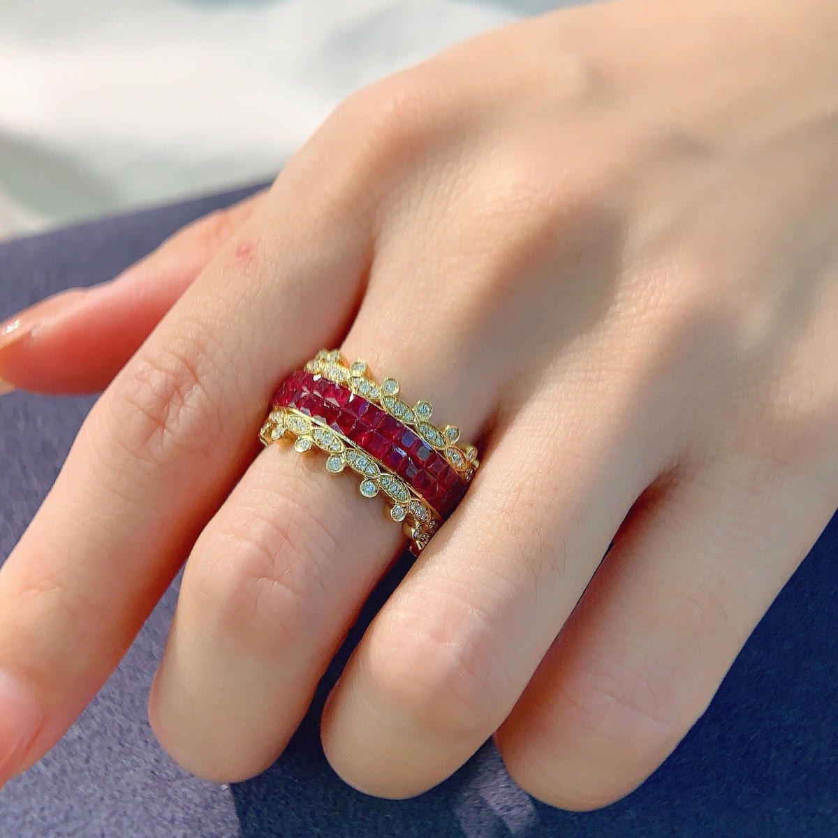 18K天然紅寶石-貴氣古典戒指