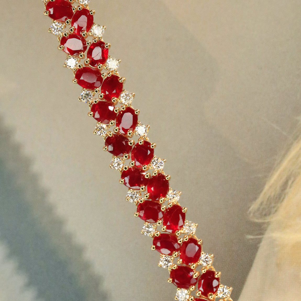 18K天然紅寶石-氣質蕾絲感手鐲 - 第4張圖 18K天然紅寶石-氣質蕾絲感手鐲