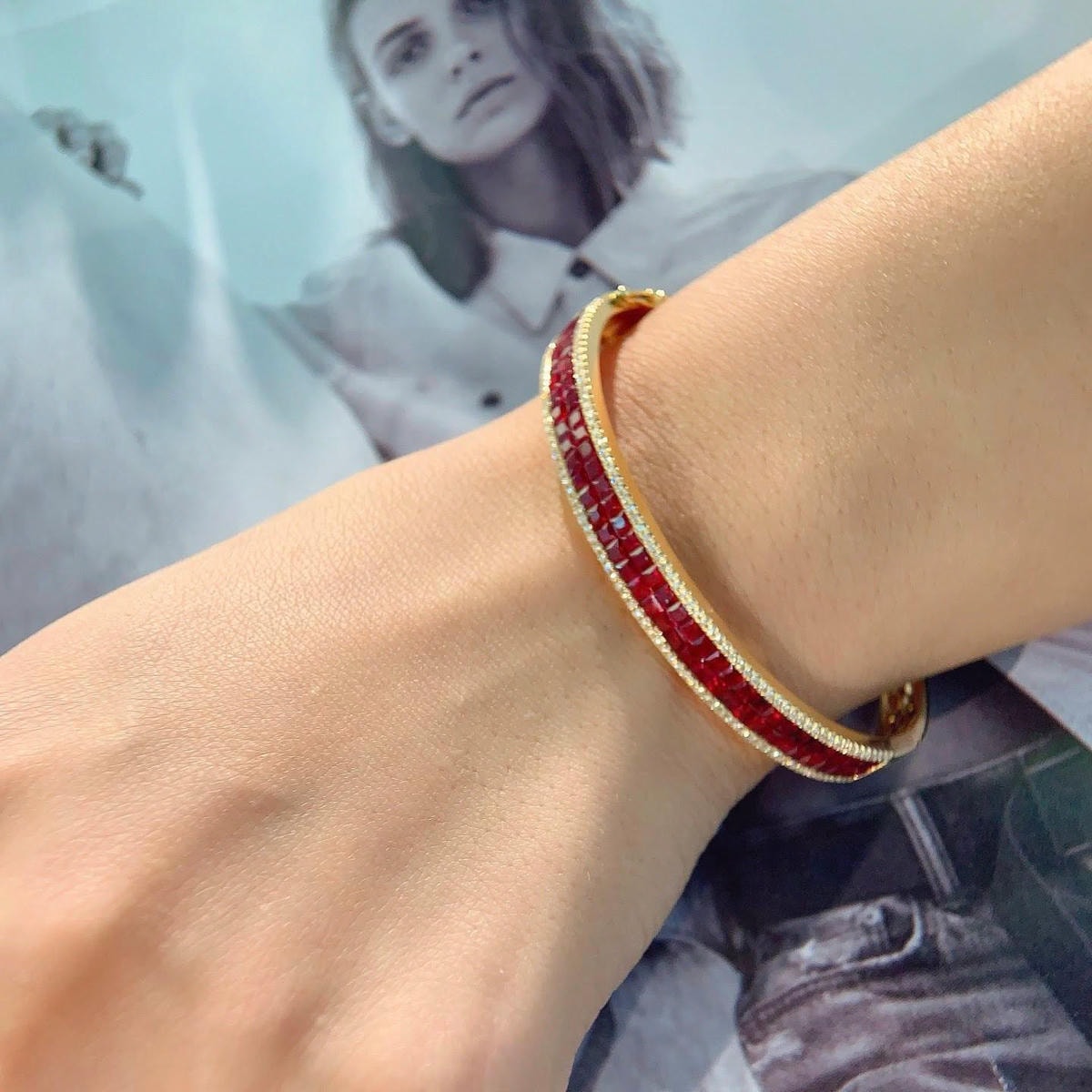 18K天然紅寶石-雙排簡約風手鐲 - 第8張圖 18K天然紅寶石-雙排簡約風手鐲