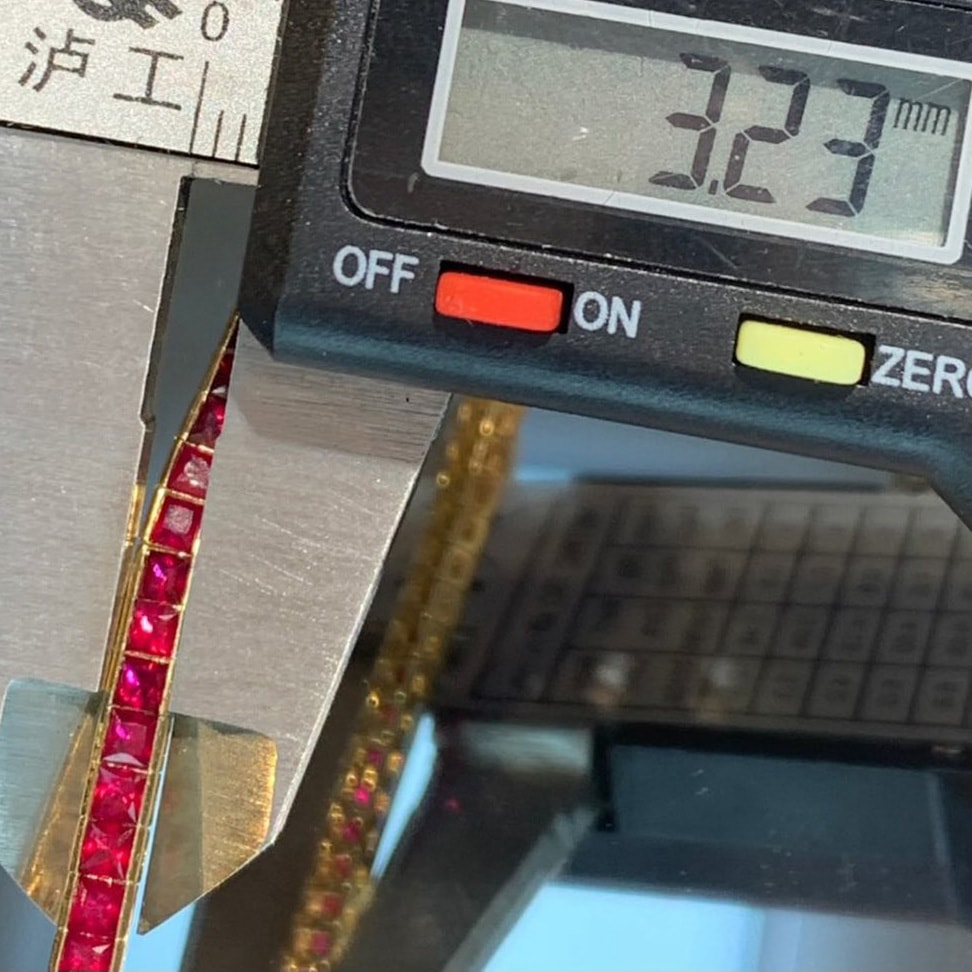 18K天然紅寶石-無邊鑲嵌精緻手鍊