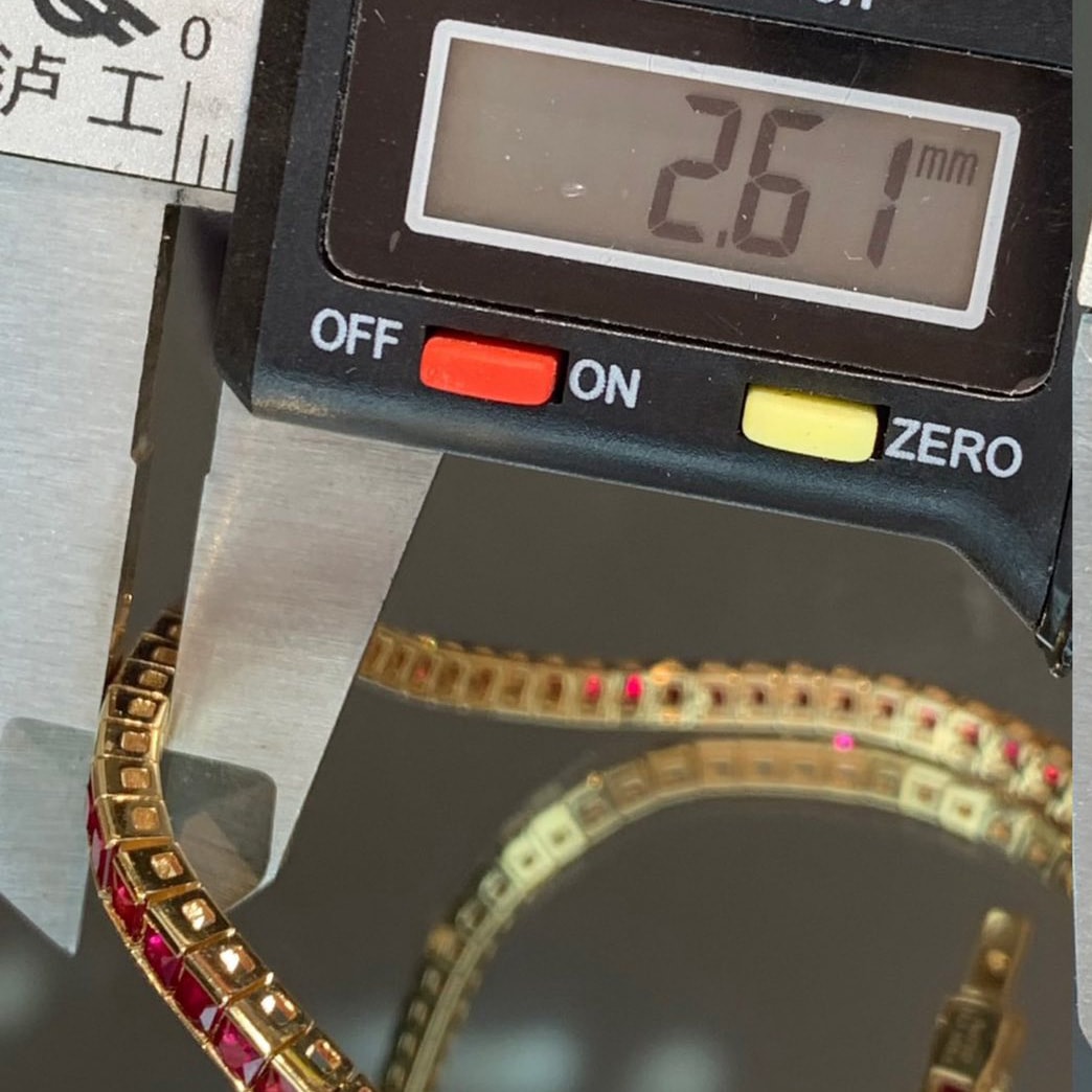 18K天然紅寶石-無邊鑲嵌精緻手鍊