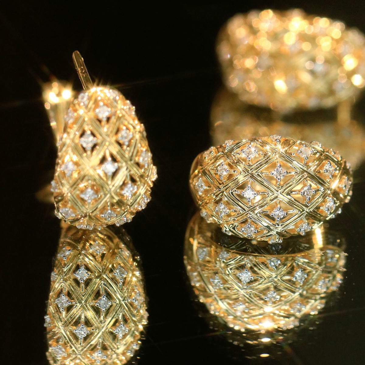 18K天然鑽石-精品鴿子蛋耳環