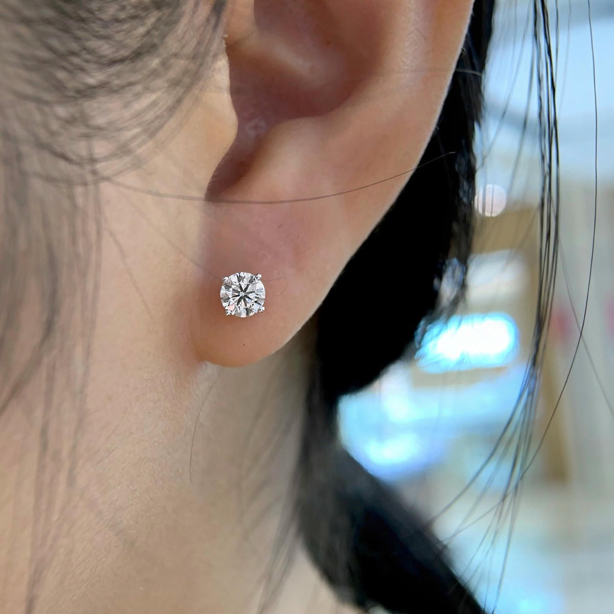 18K天然鑽石-經典四爪60分耳環 - 第4張圖 18K天然鑽石-經典四爪60分耳環
