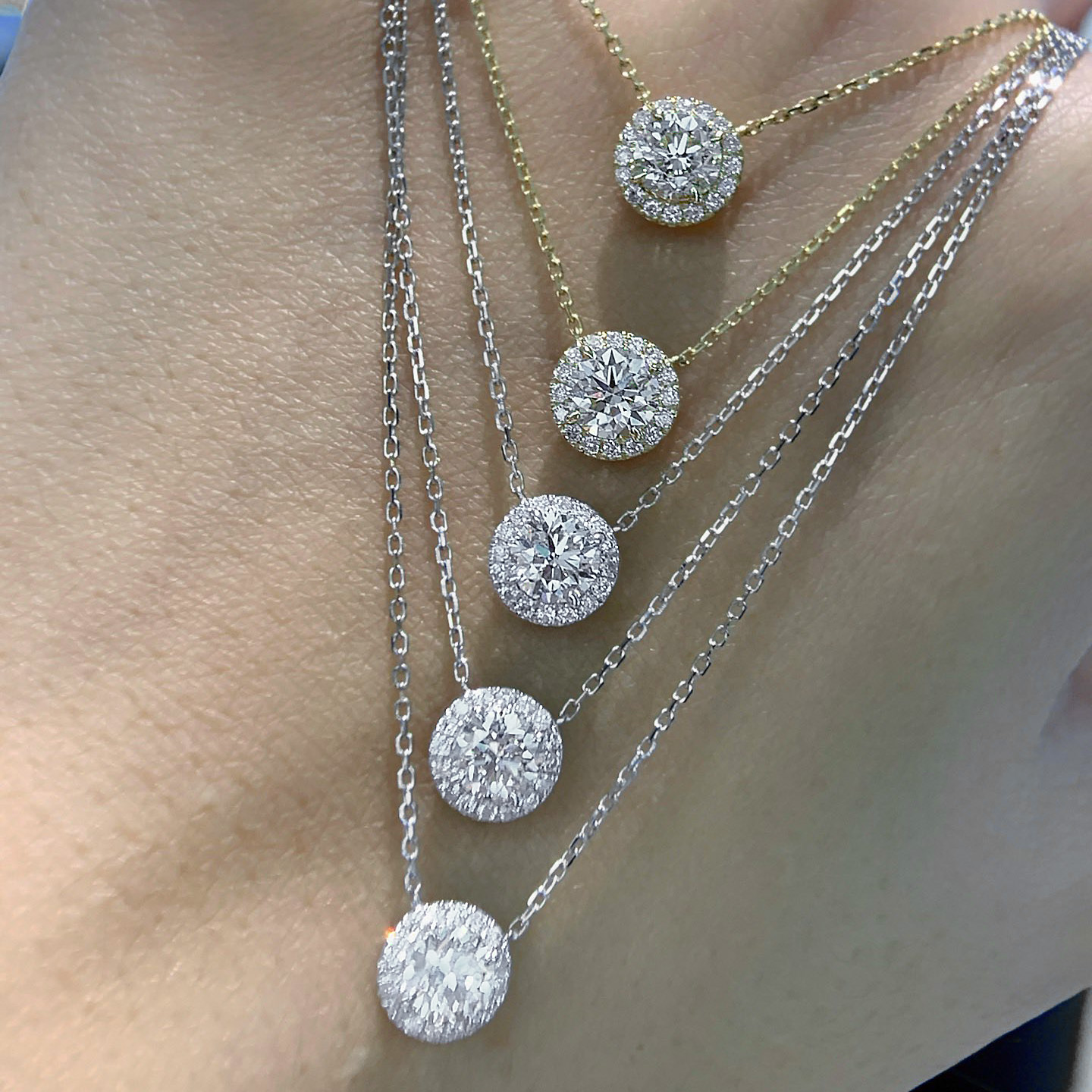 18K天然鑽石-燈泡閃閃鎖骨項鍊 - 第2張圖 18K天然鑽石-燈泡閃閃鎖骨項鍊