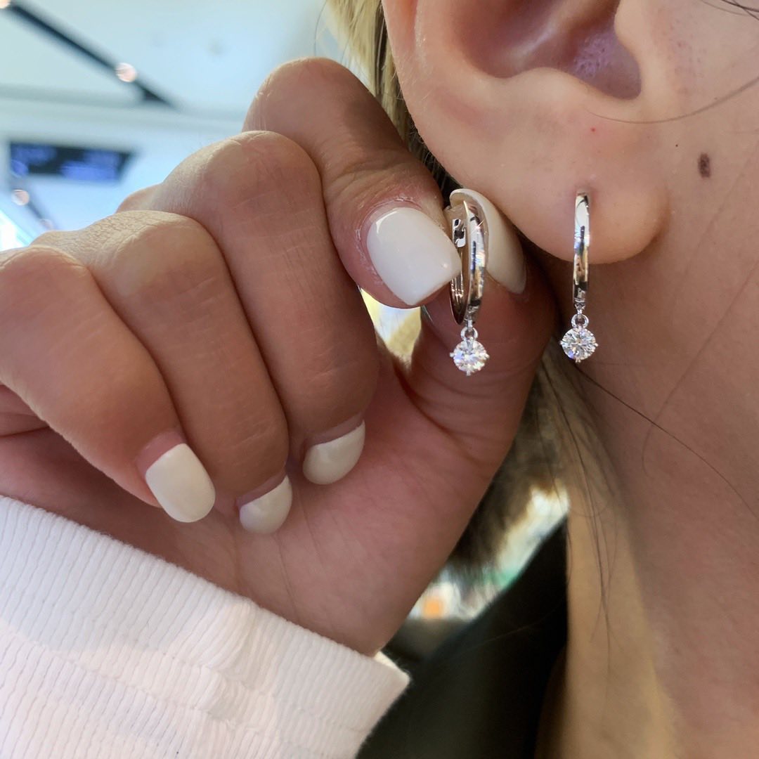 18K天然鑽石-留住流星耳環